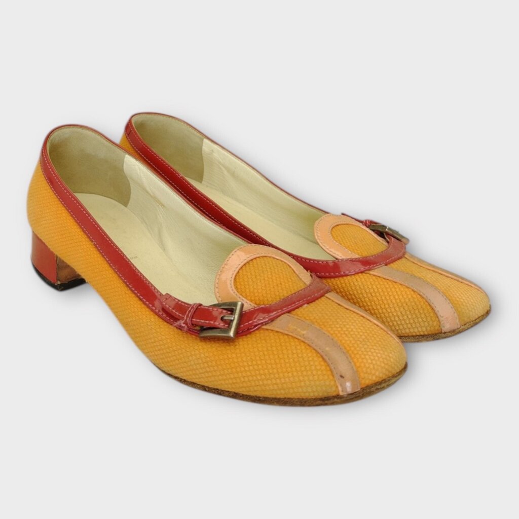 Prada Orange & Red Mesh Sporty Flat