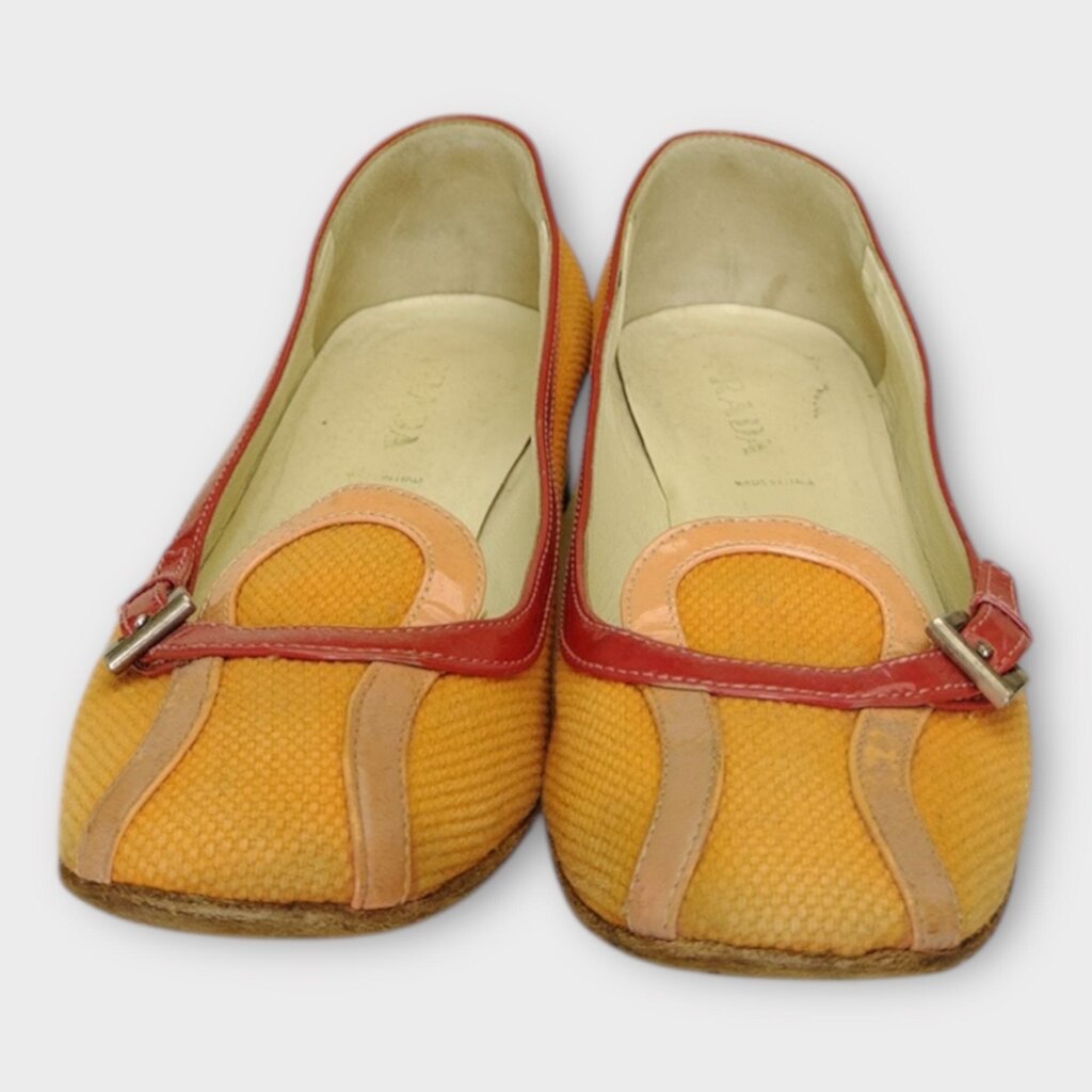 Prada Orange & Red Mesh Sporty Flat