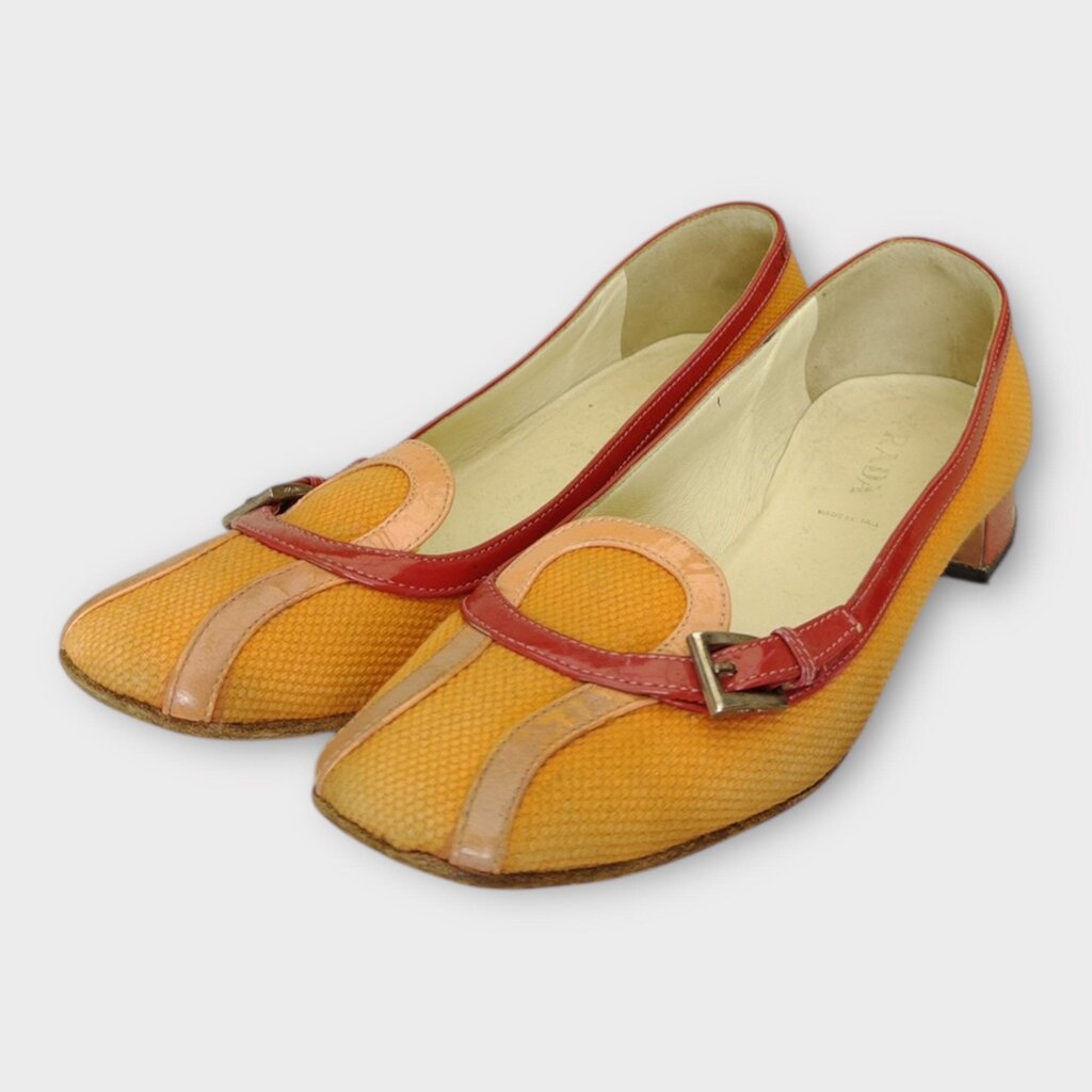 Prada Orange & Red Mesh Sporty Flat
