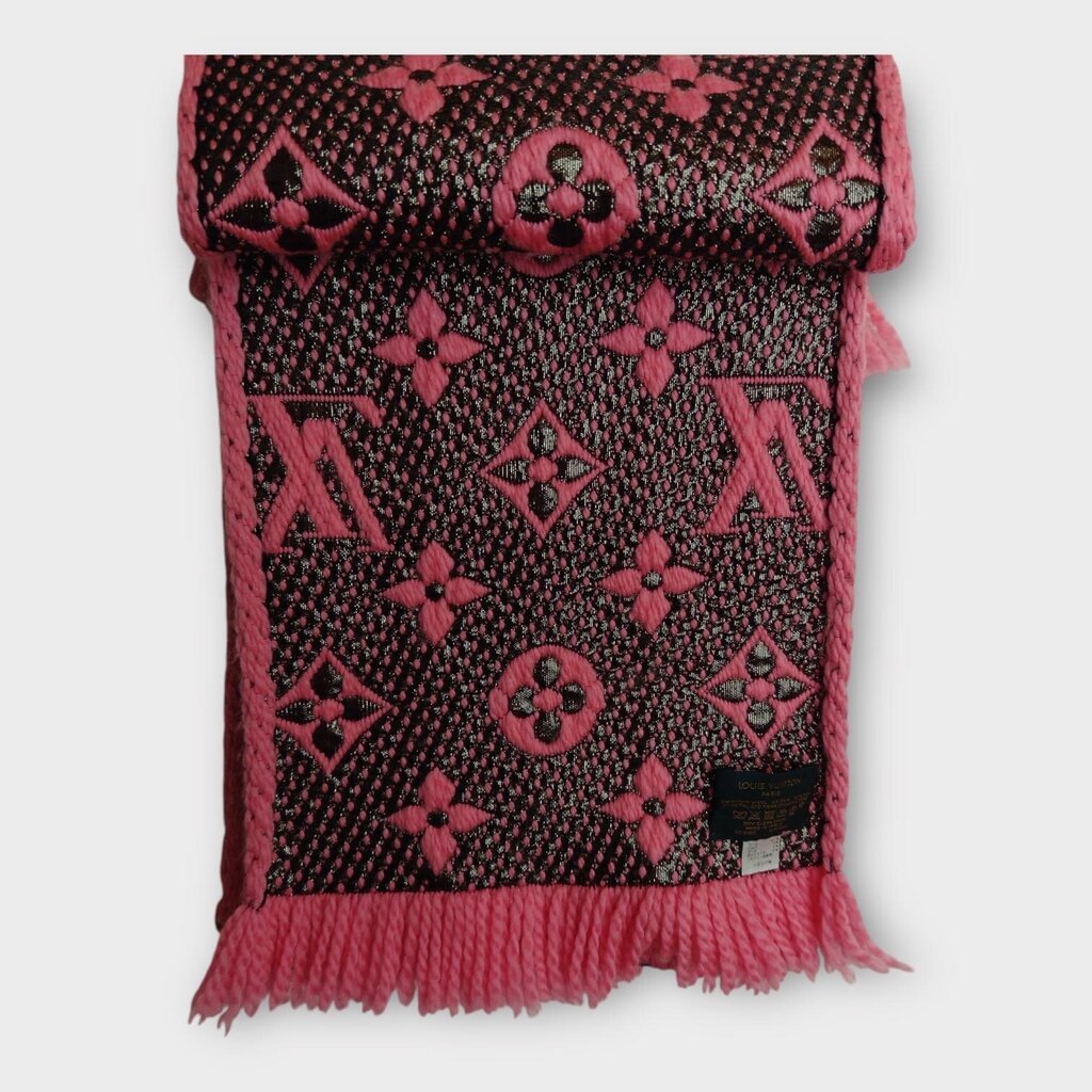 Hot Pink Wool Logomania Scarf