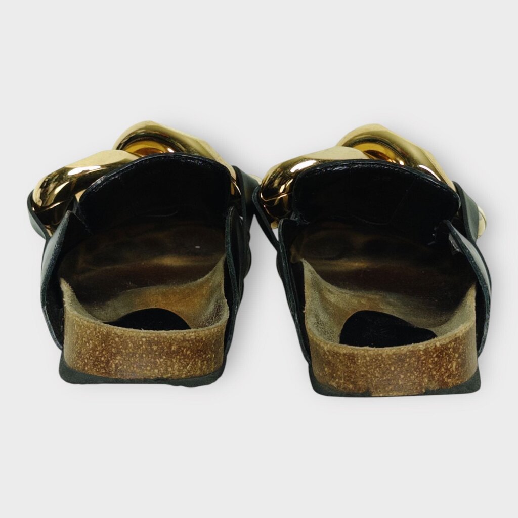 JW Anderson Black Gold Chain Loafer Mules