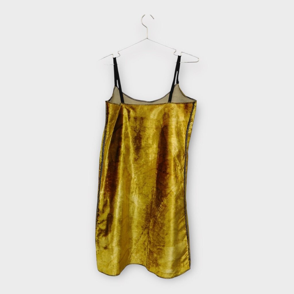 Eckhaus Latta Gold Velour Contrast Stitch Cami Dress