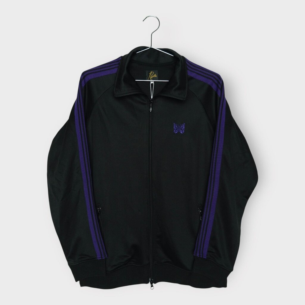 Black & Purple Striped Butterfly Logo Tracksuit Top