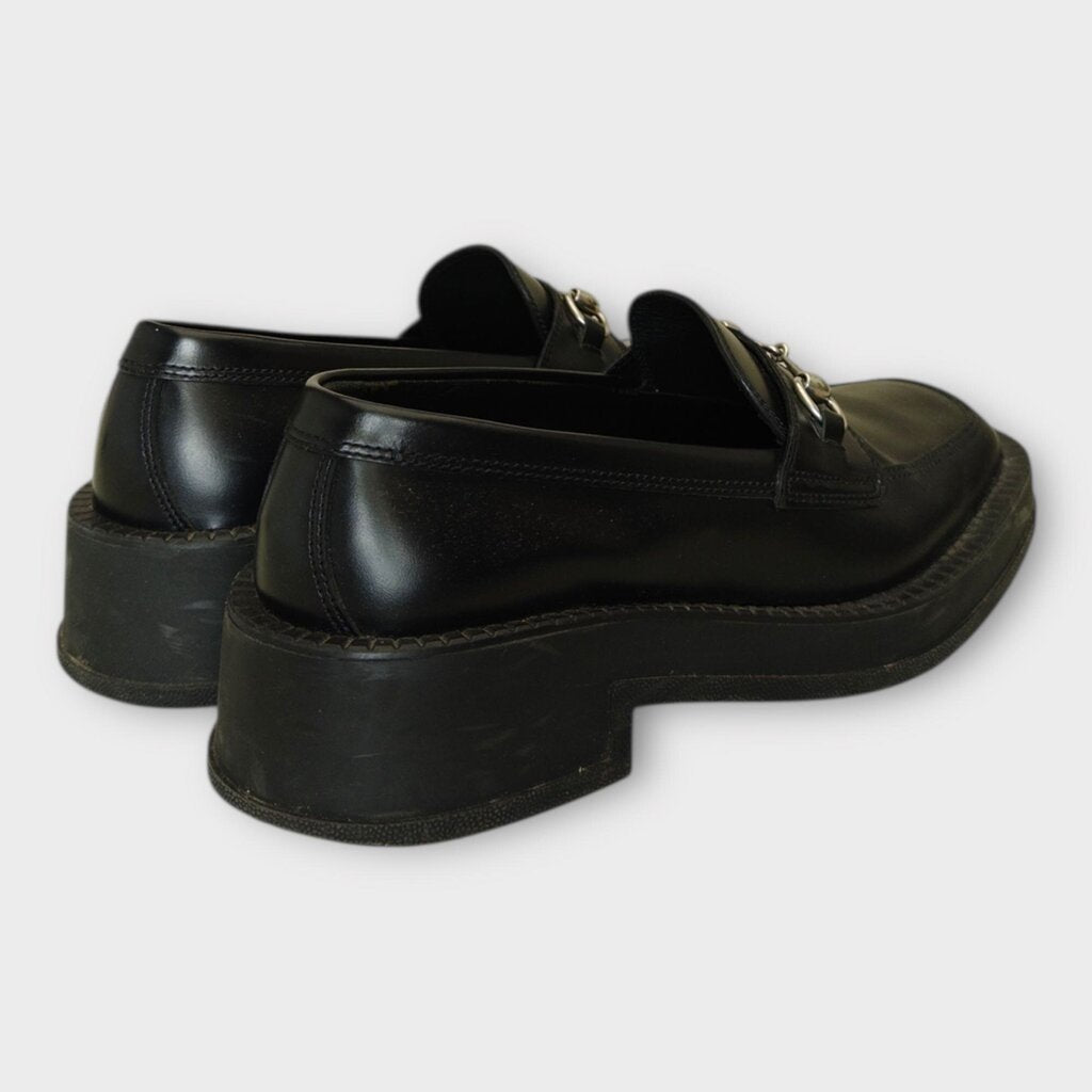 Gucci Black Horsebit Platform Loafers