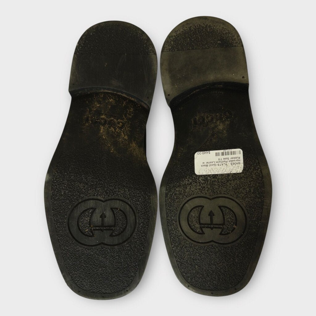 Gucci Black Horsebit Platform Loafers