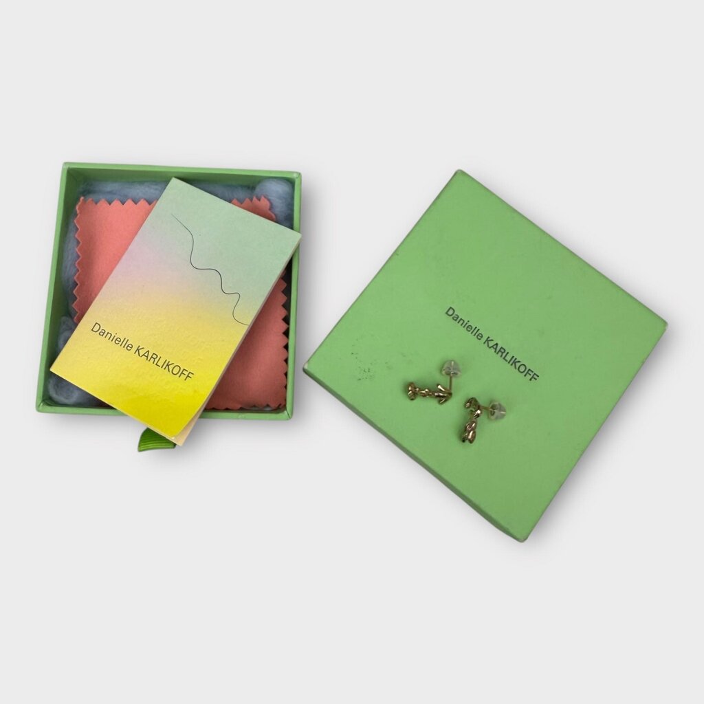 Danielle Karlikoff Gold Squiggle Studs