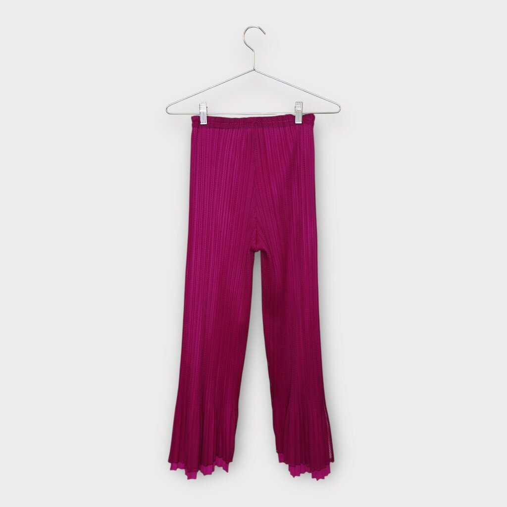 Issey Miyake Pleats Please Pink Pleat Frill Hem Pants