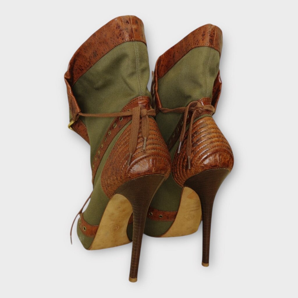 SS2010 Khaki & Brown Plato's Atlantis Bootie Stiletto