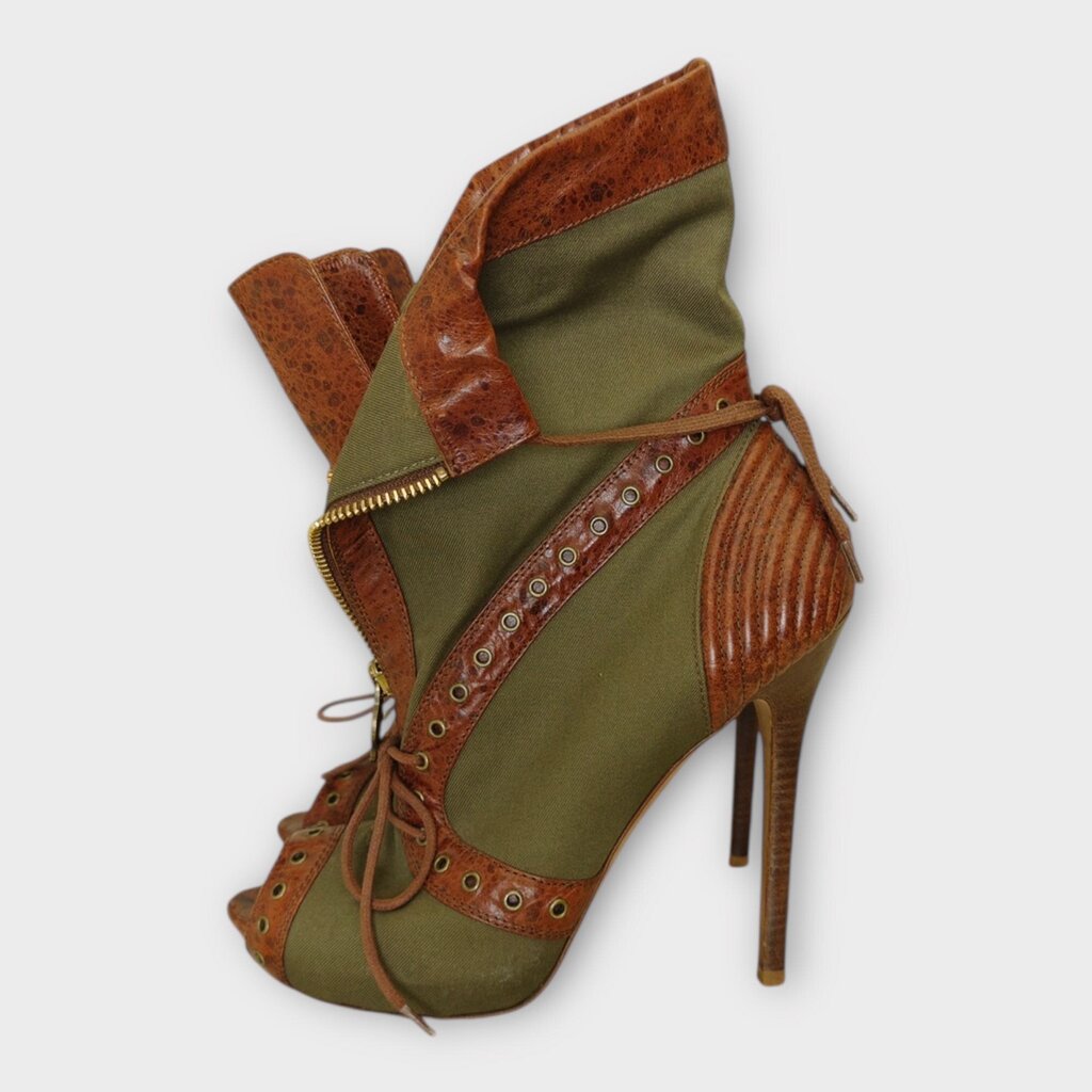 SS2010 Khaki & Brown Plato's Atlantis Bootie Stiletto