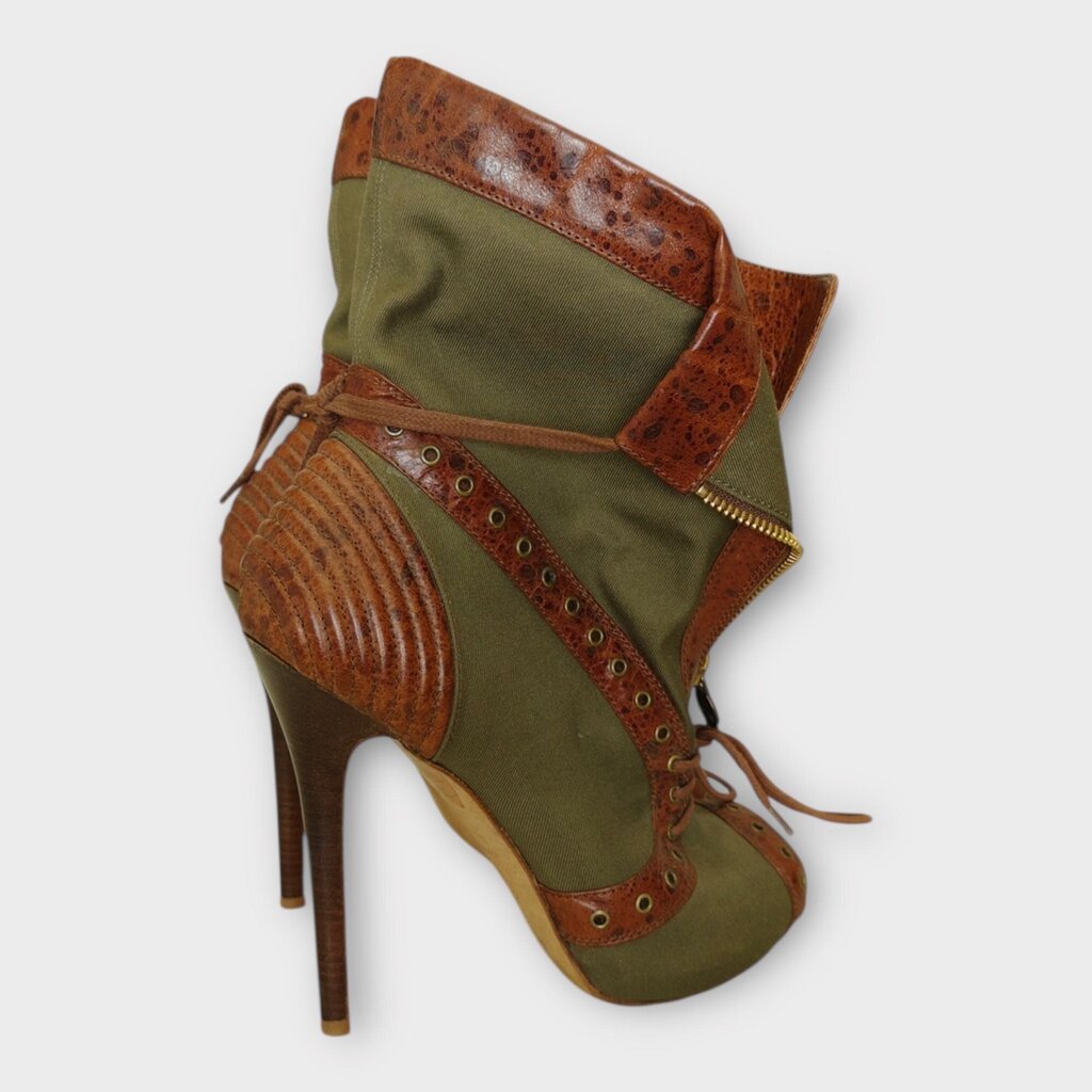 SS2010 Khaki & Brown Plato's Atlantis Bootie Stiletto