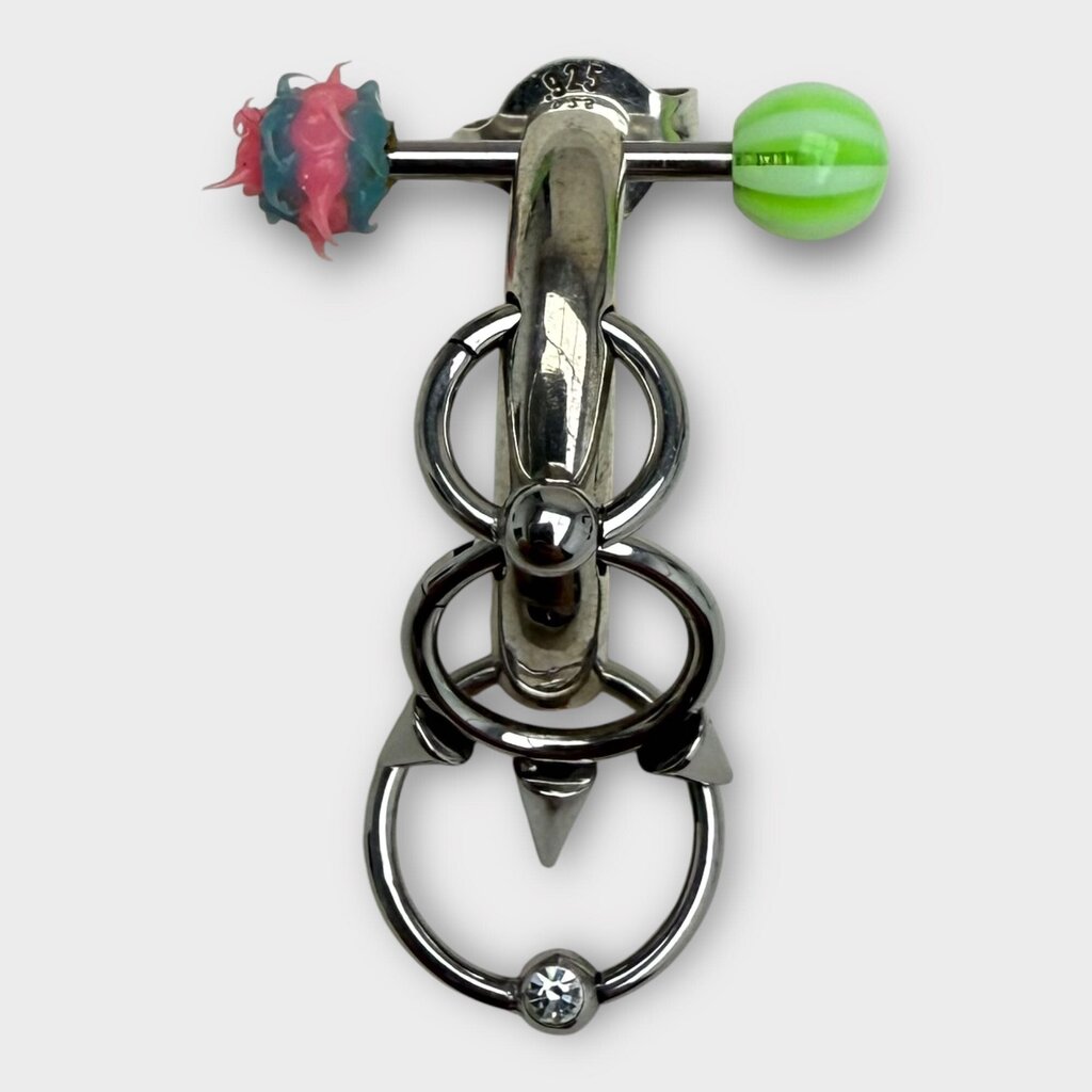 Underground Sundae Silver Gem Multi Hoop Earring