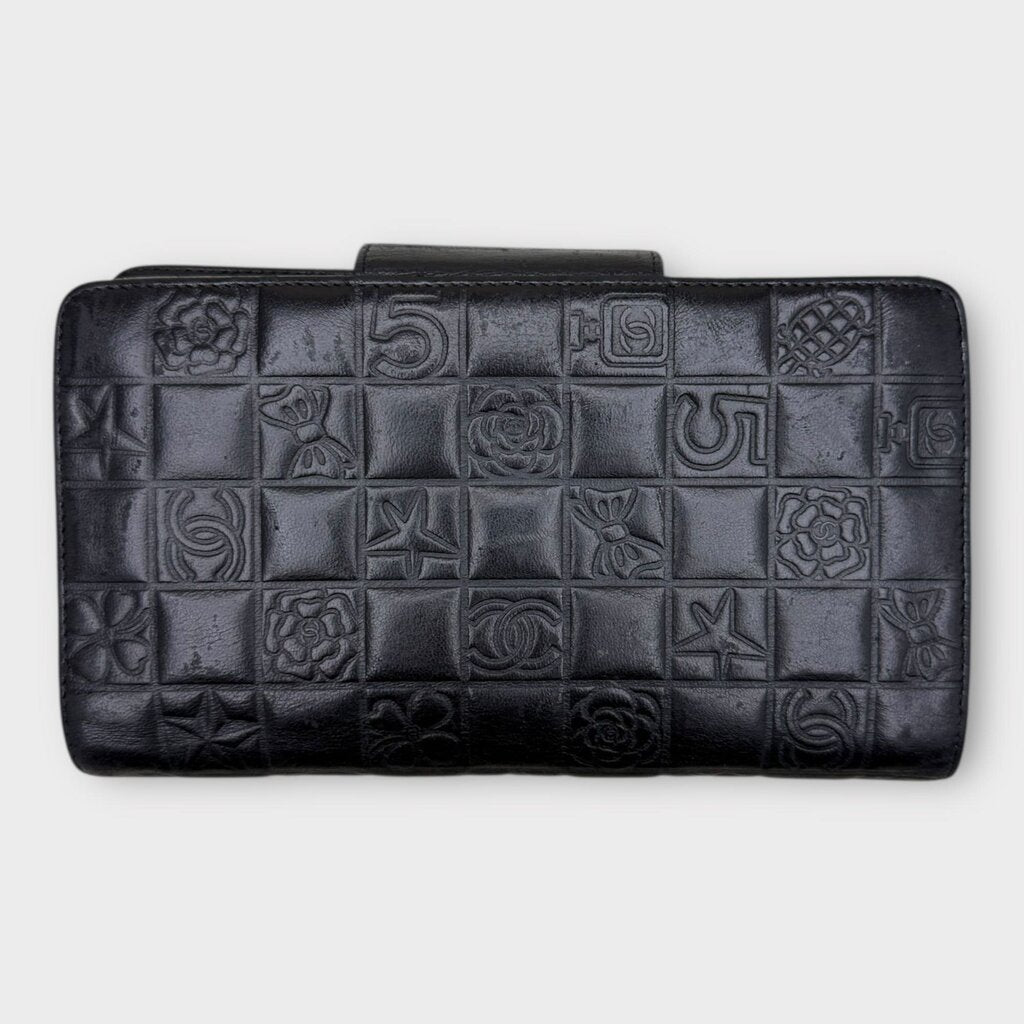 Black Embossed Silver Logo Wallet