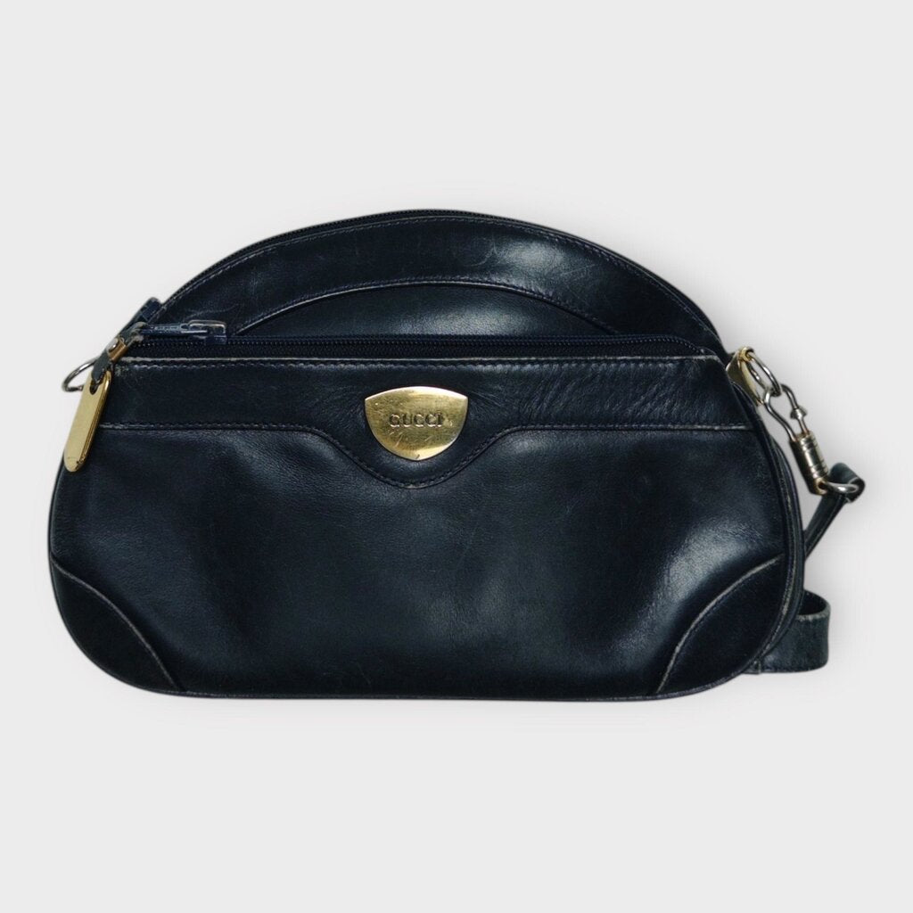 Navy Half Moon Crossbody Bag