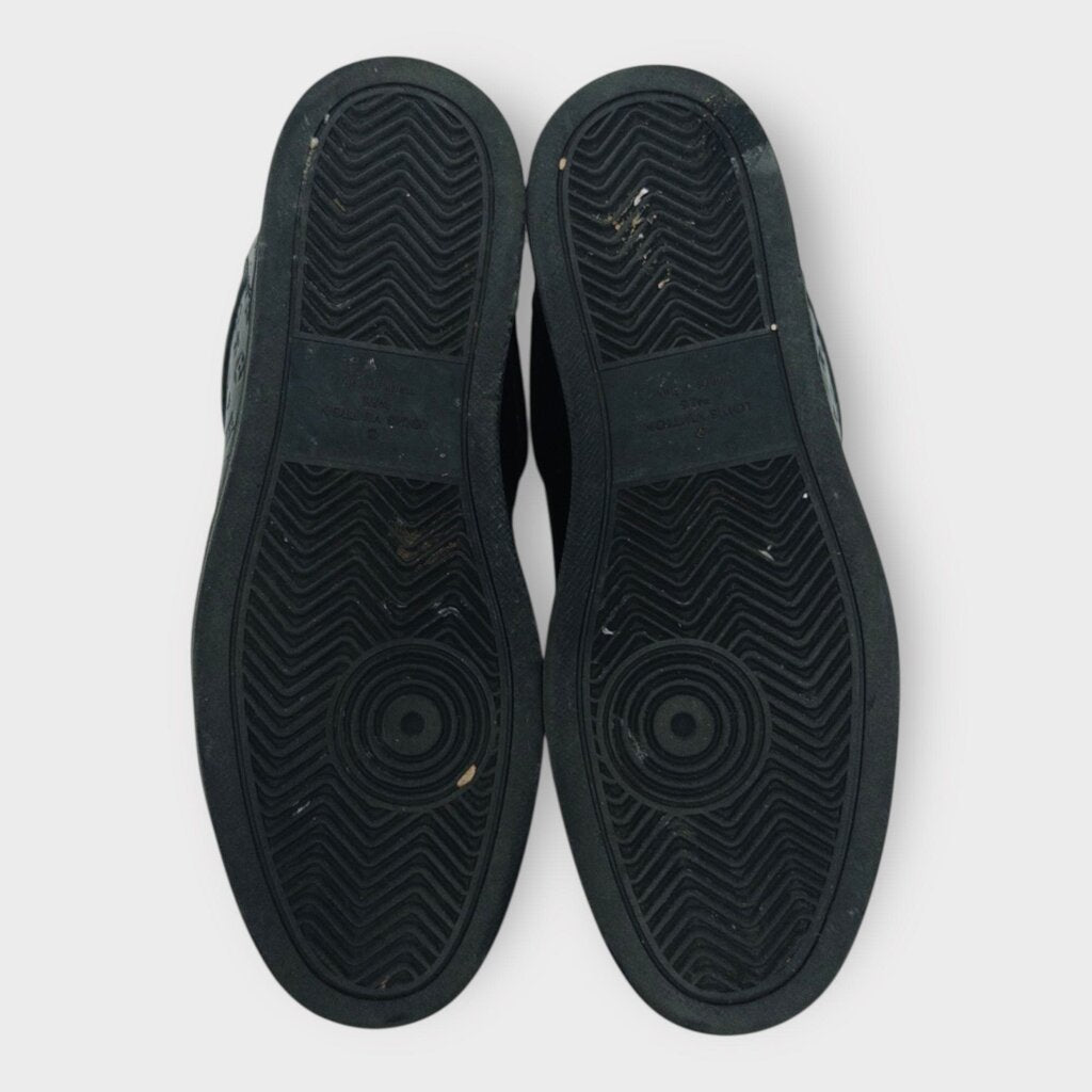 Black Monogram Leather Rivoli Sneakers