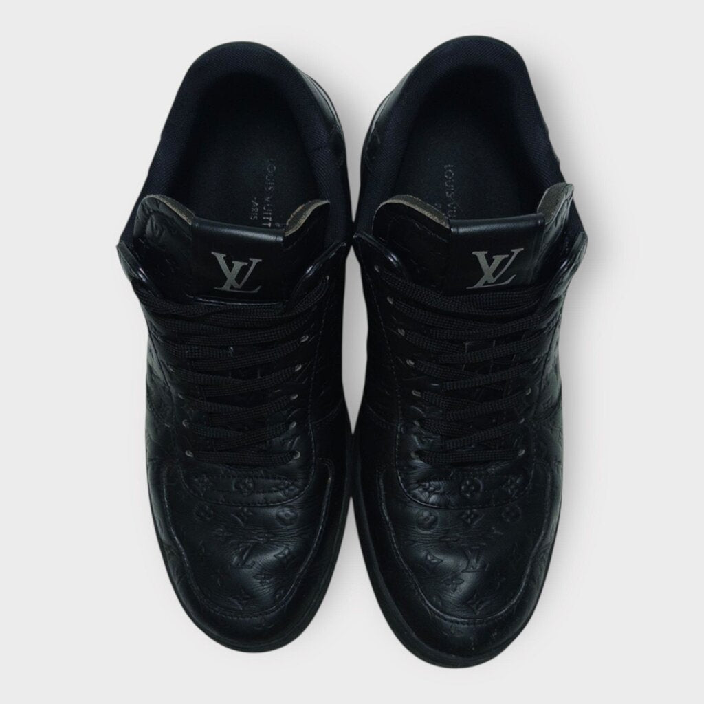 Black Monogram Leather Rivoli Sneakers