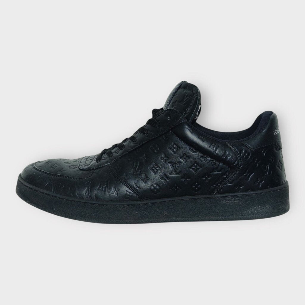 Black Monogram Leather Rivoli Sneakers