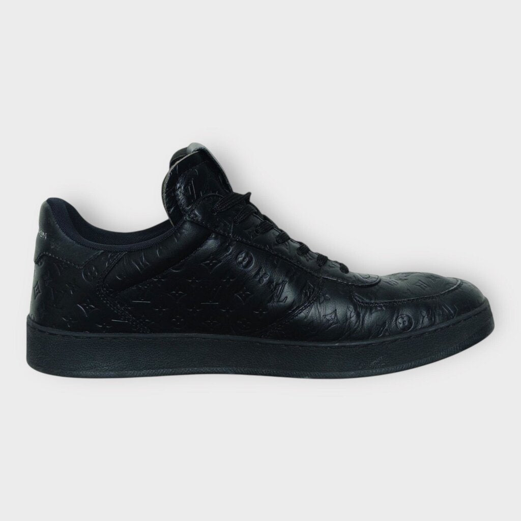 Black Monogram Leather Rivoli Sneakers