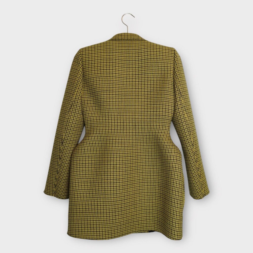Yellow Houndstooth Hourglass Blazer