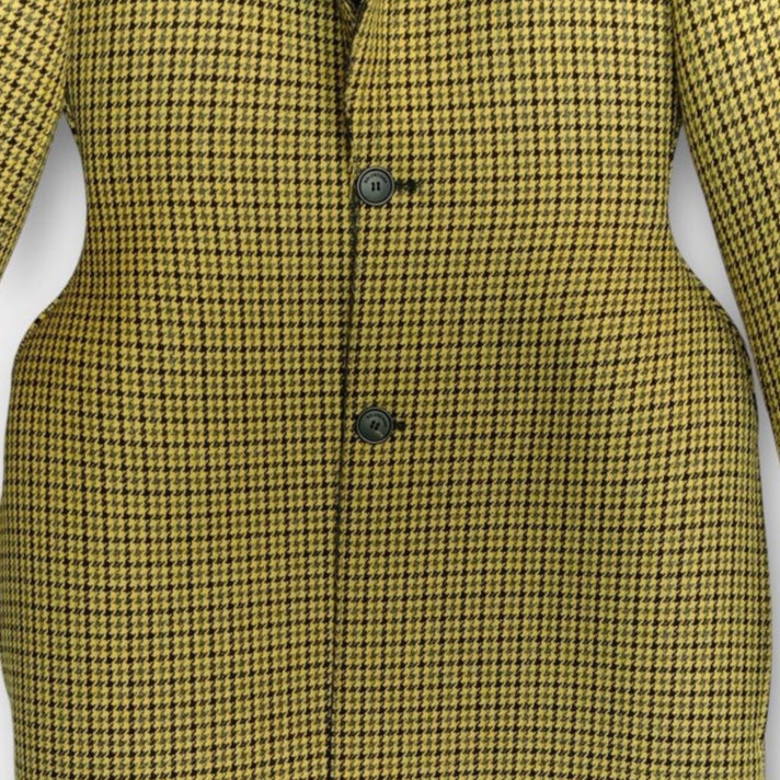 Yellow Houndstooth Hourglass Blazer