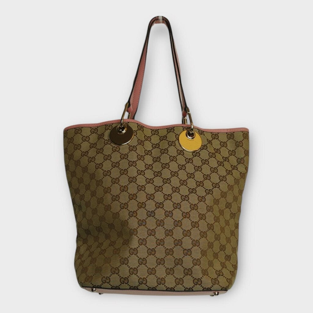 Beige & Pink Eclipse Tote Bag