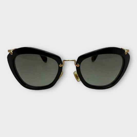 Black & Gold Large Cat Eye Sunglasses