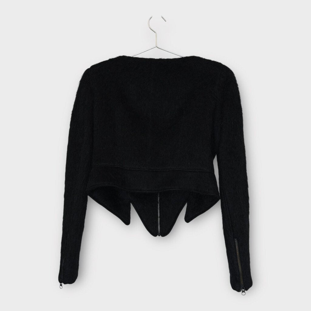 Black Wool Mohair Claw Jacket