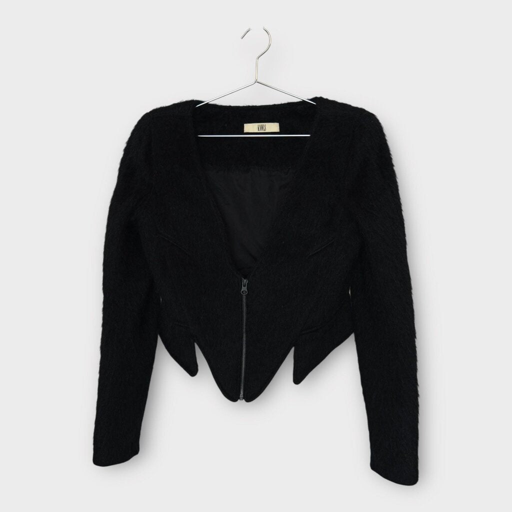 Black Wool Mohair Claw Jacket