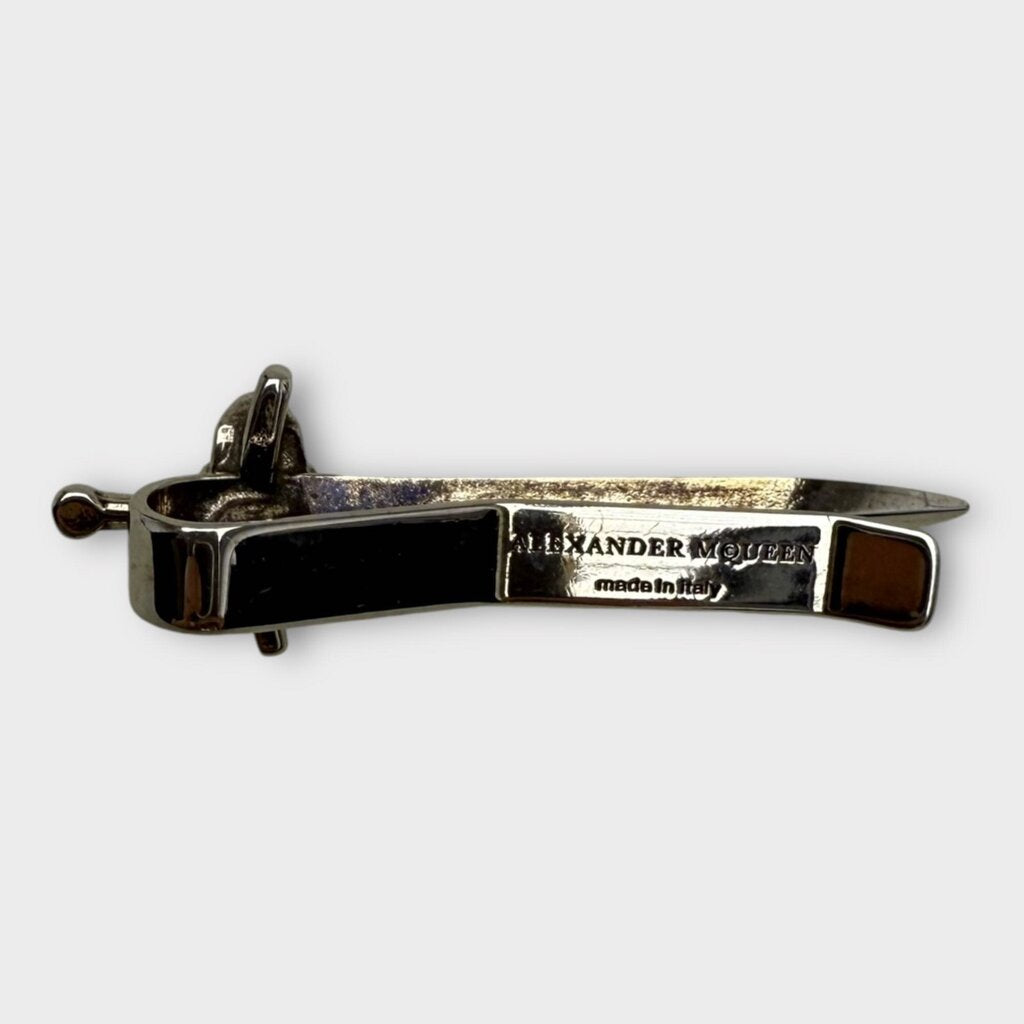 Skull & Sword Silver-Tone Brass Tie Clip