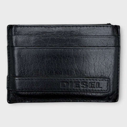 Black Leather Clip On Card Holder
