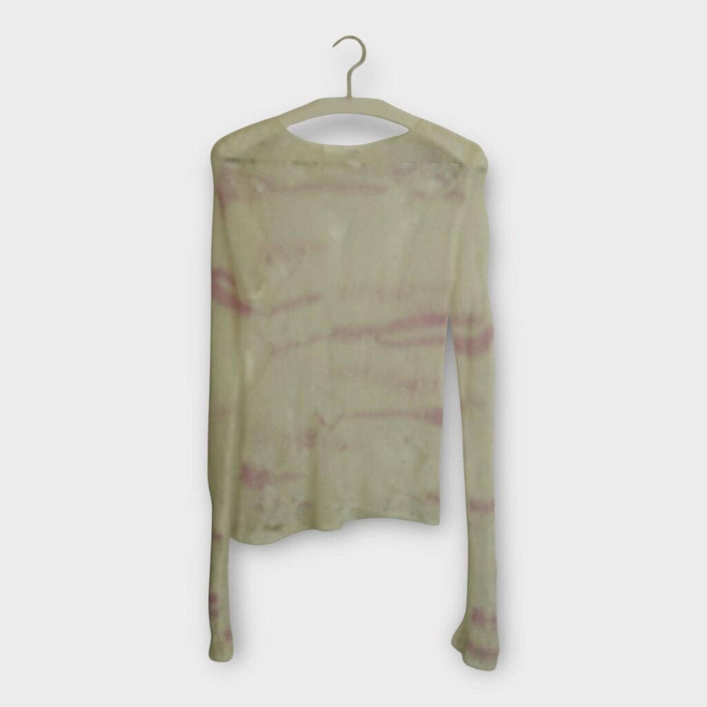 White & Pink Stripe Open Knit Jumper