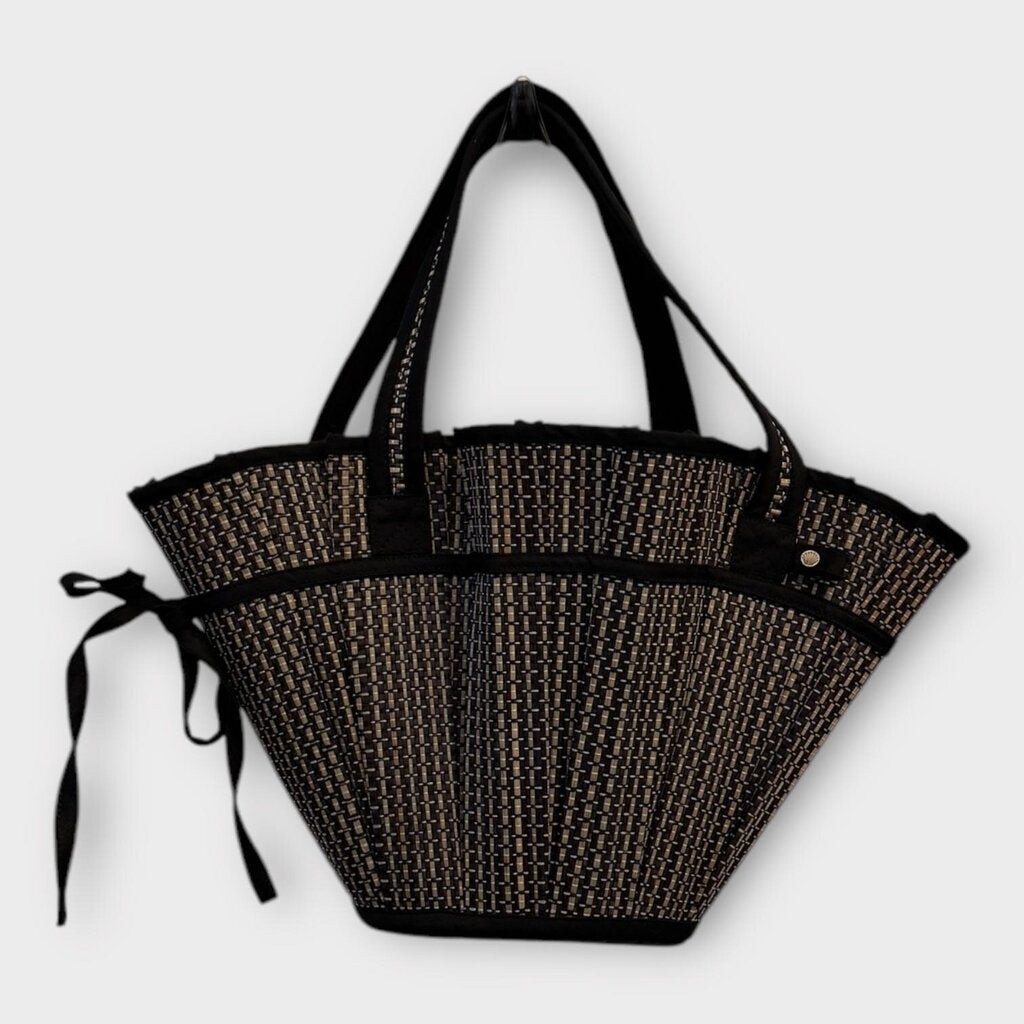 Black, White & Tan Small Basket Bag