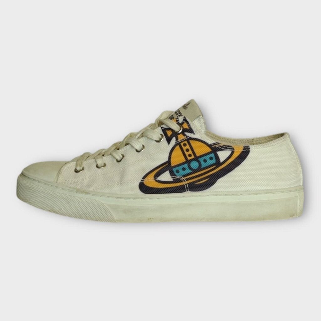 White Canvas Orb Sneakers