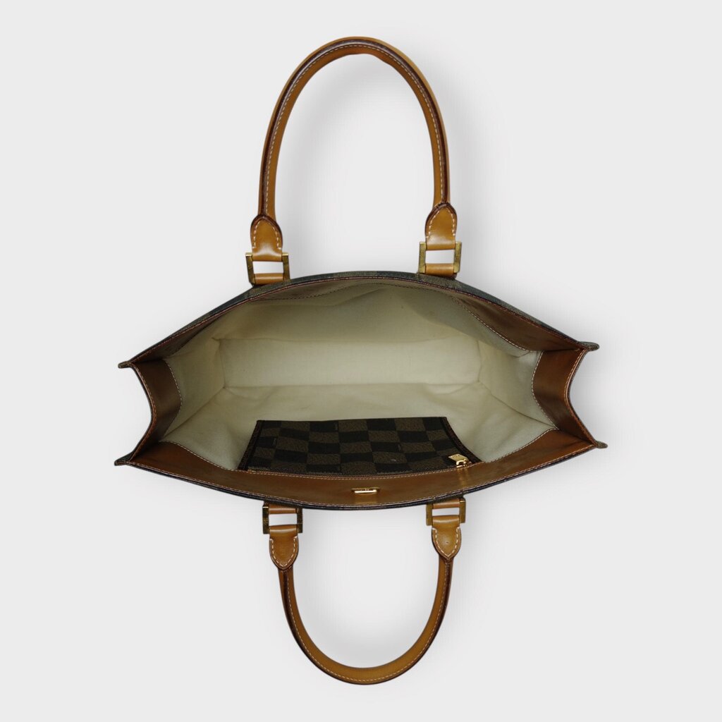 Brown Check Square Tote