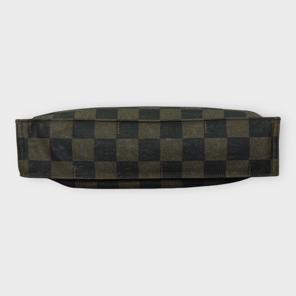 Brown Check Square Tote