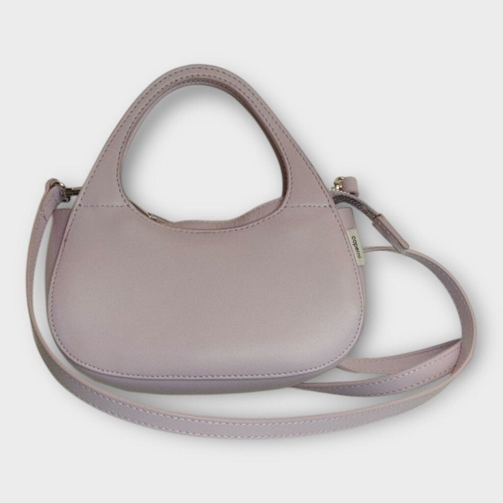 Purple Leather Mini Swipe Tote Bag