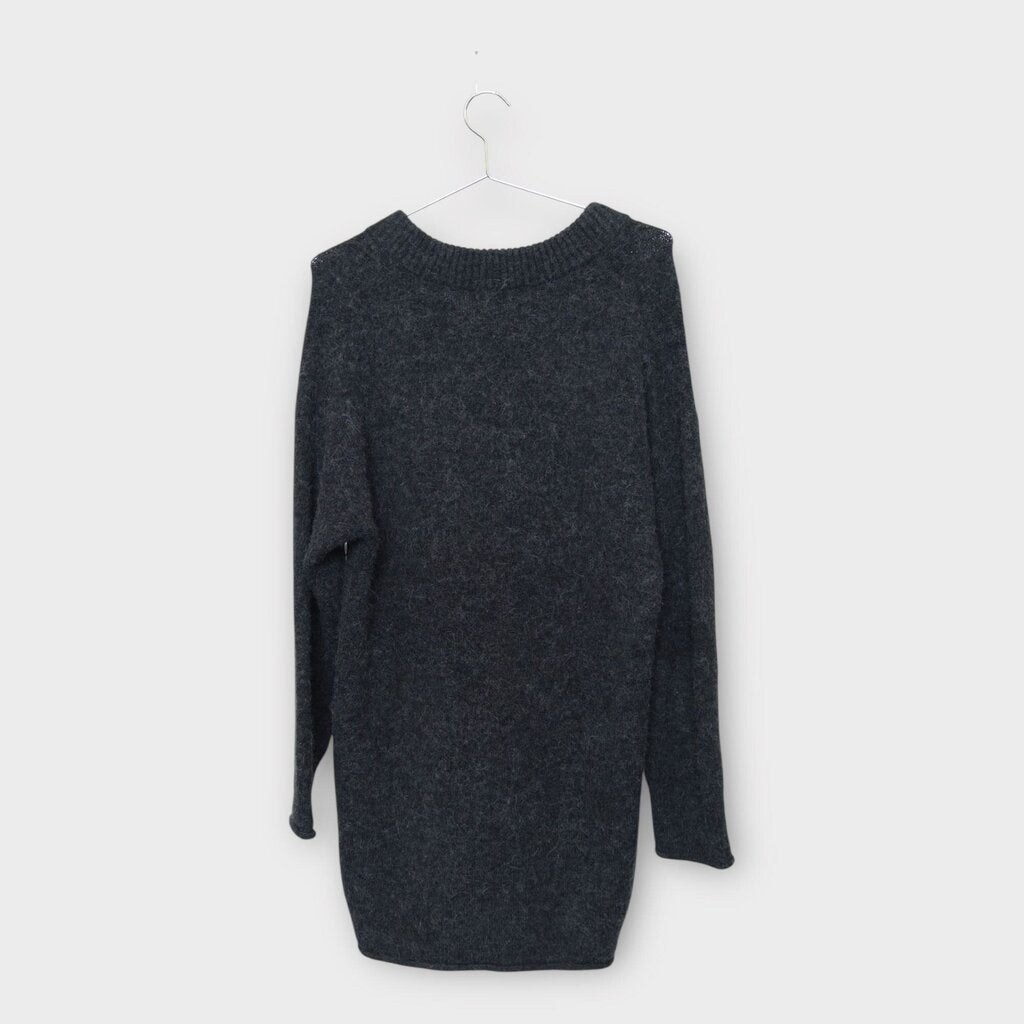Grey Keandra Wool Blend Long Sweater