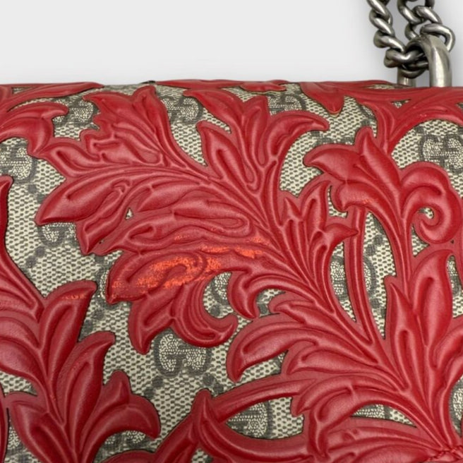 Red Arabesque Dionysus Coated Canvas Bag