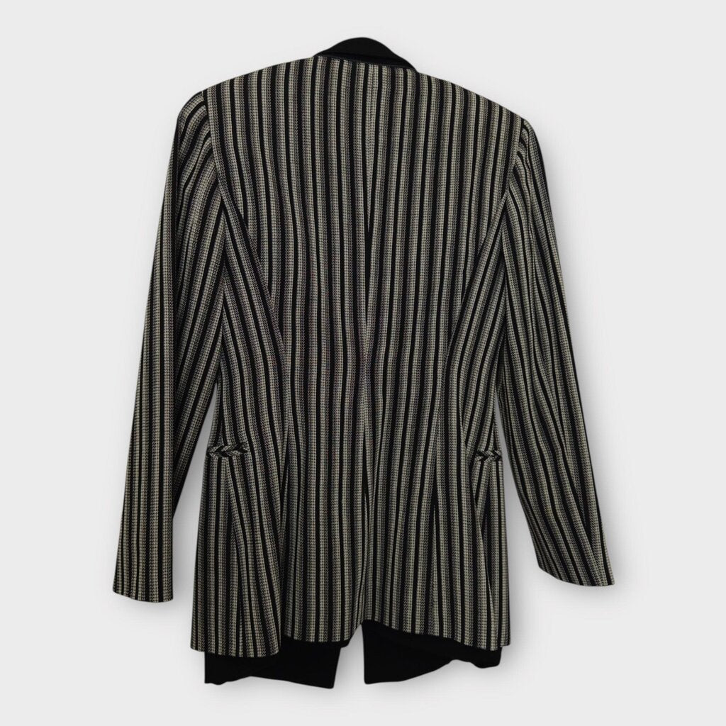 Black & White Stipe Convertible Blazer & Vest