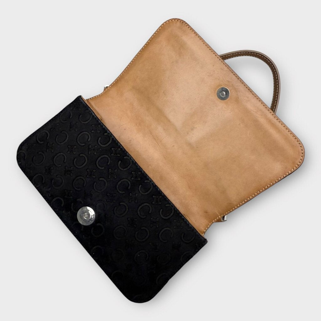 Black Suede Embossed Logo Mini