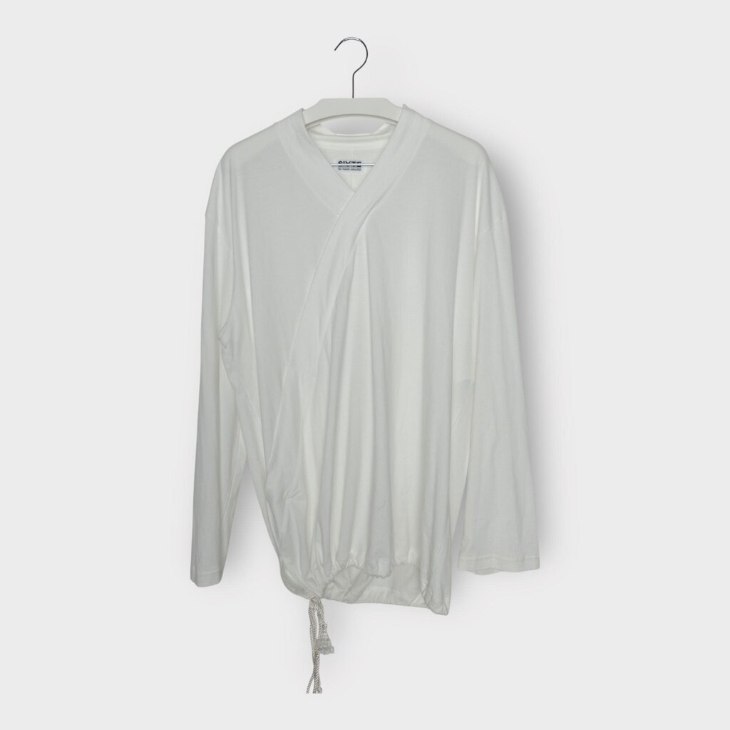 White Cotton V-Neck Shirt