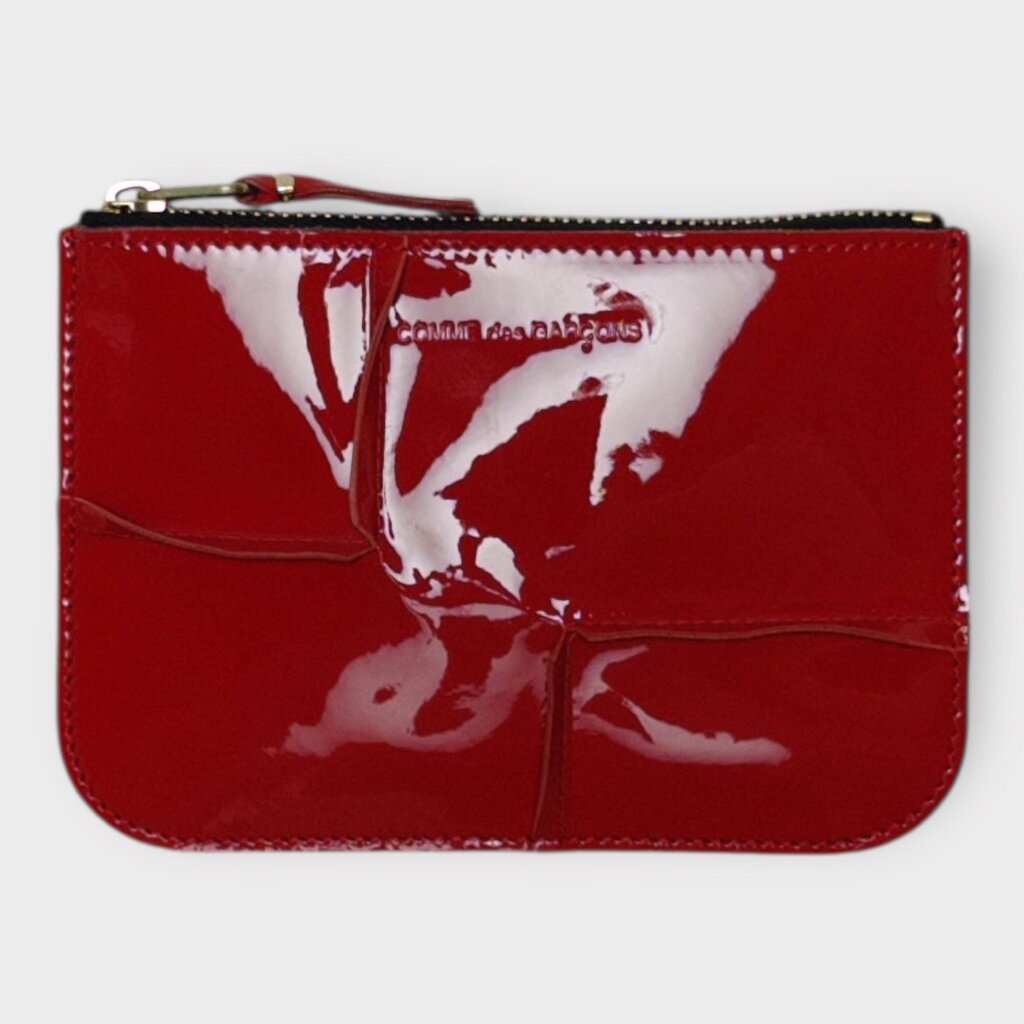 Red Patent Leather Exposed Hem Purse