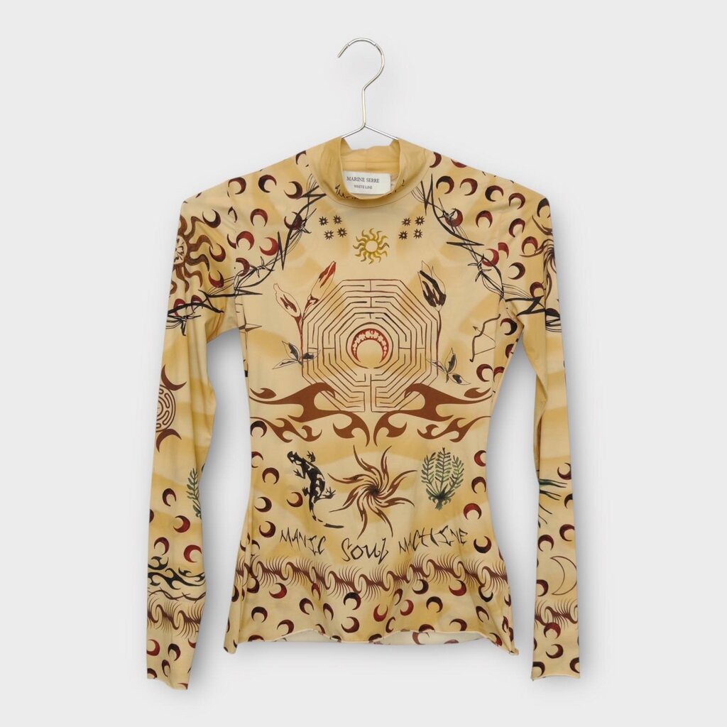 Brown Punk Shaded Tattoo Second-Skin Long Sleeve