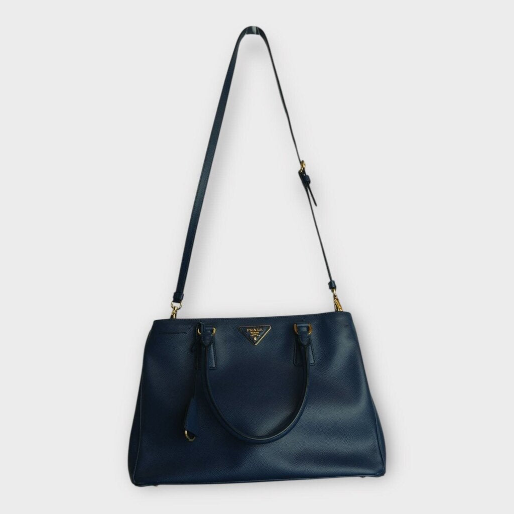 Navy Leather Galleria Bag & Dust Bag