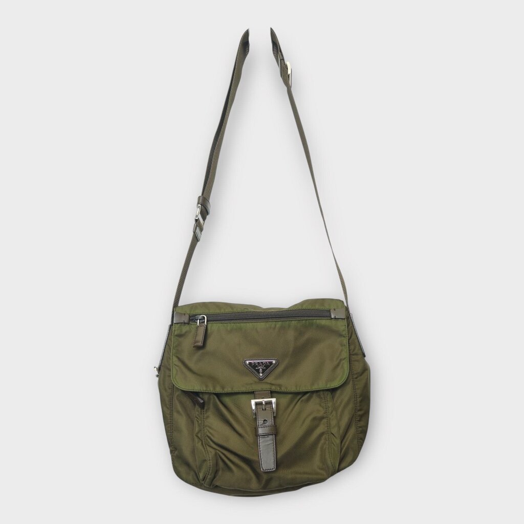 Khaki & Brown Tessuto Nylon Messenger Bag