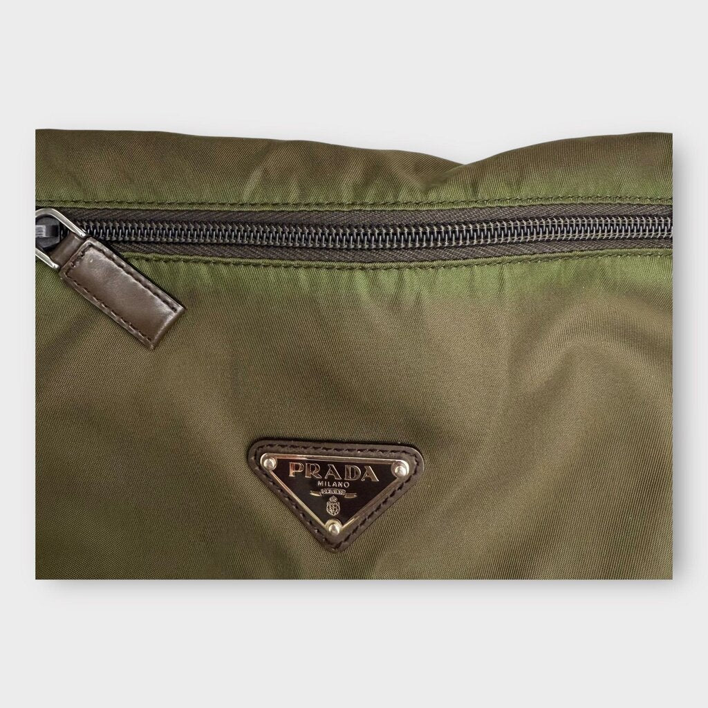 Khaki & Brown Tessuto Nylon Messenger Bag