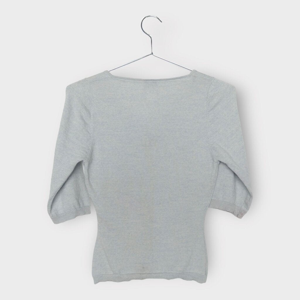 Pale Blue Knit Merino Wool Top