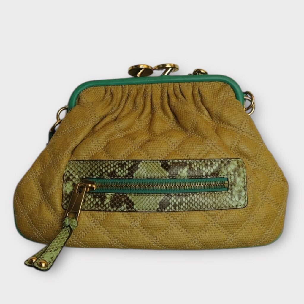 Beige & Green Little Stam Bag