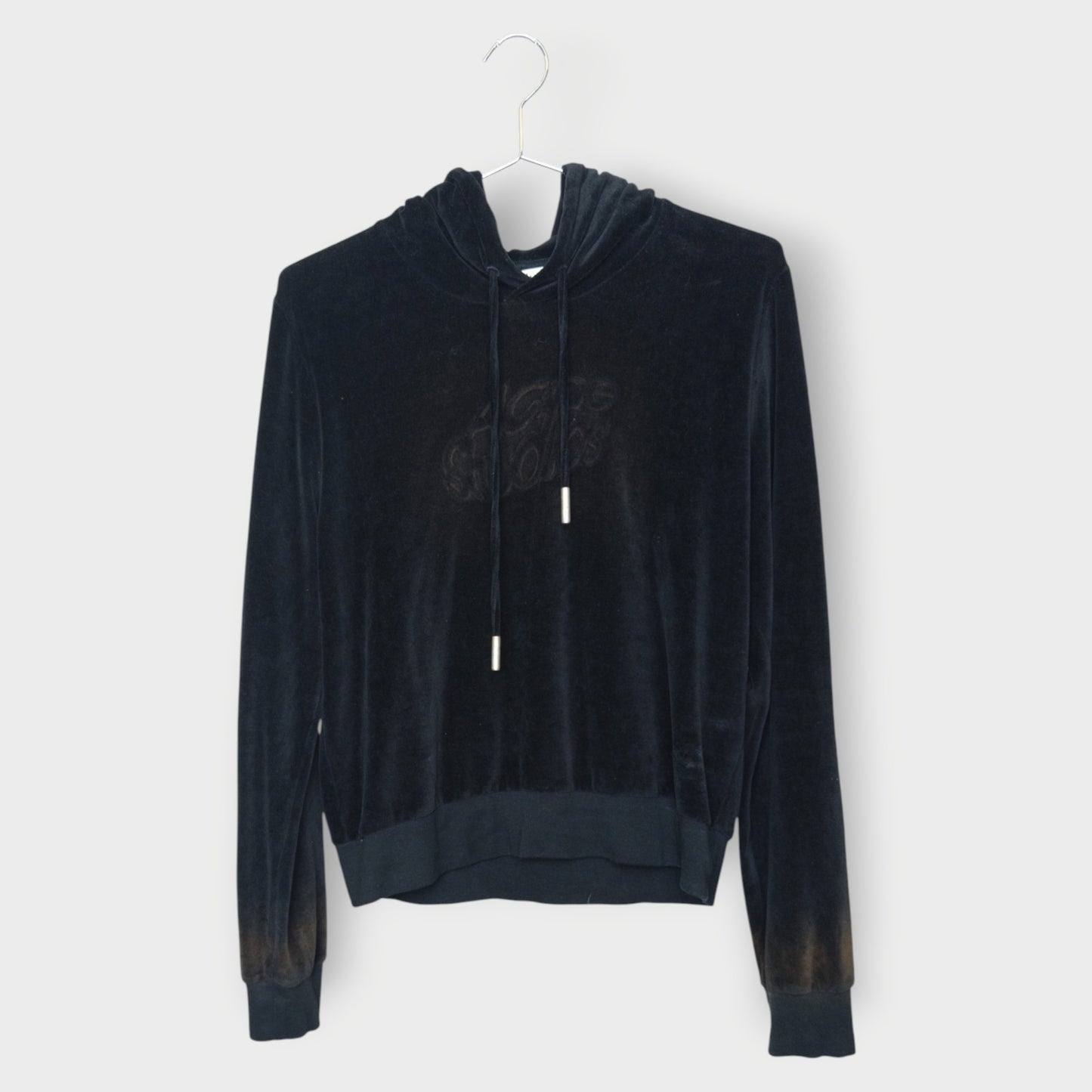 Velour Wavy Logo Hoodie