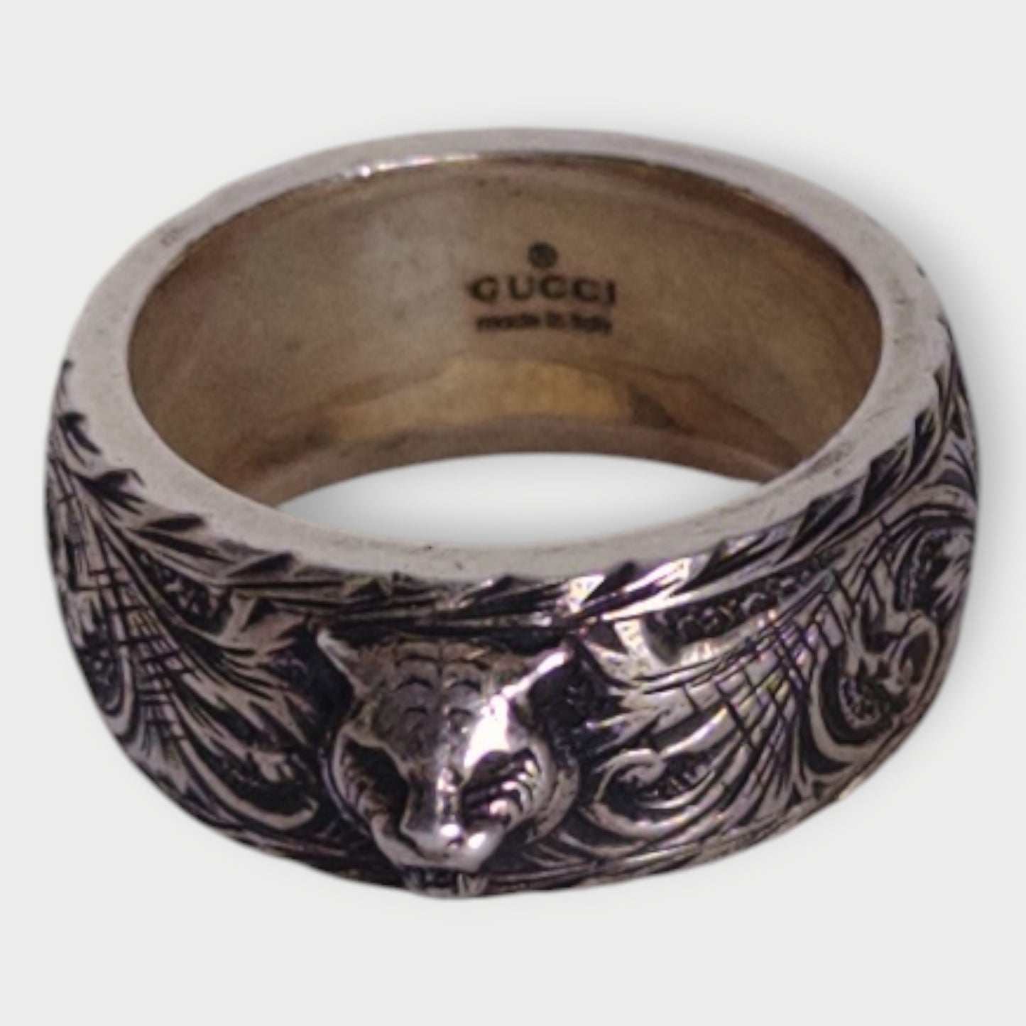 Sterling Silver Tiger Head Ring