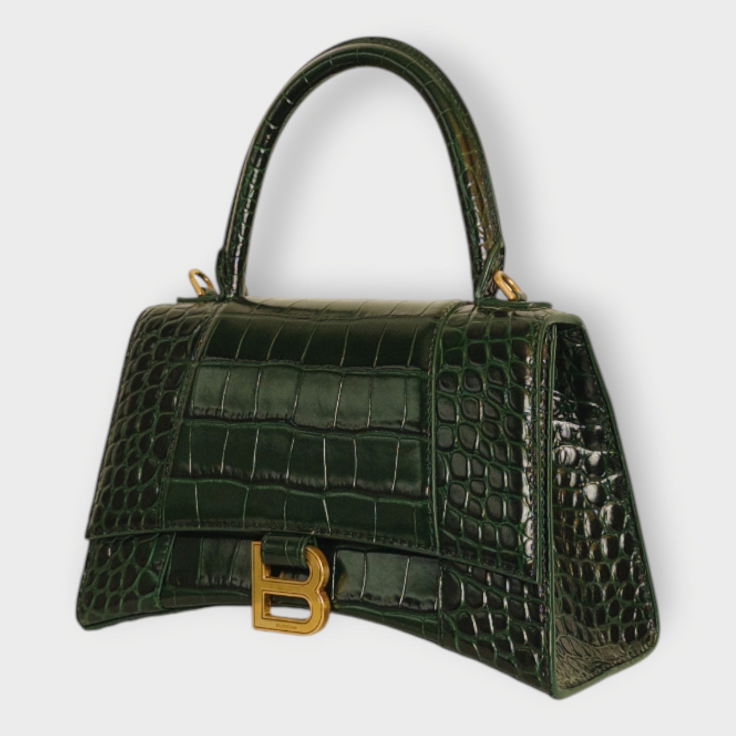 Croc Embossed Hourglass Bag